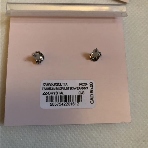 Ted Baker Olitta Silver Tone Mini Opulent Bow Stud Earrings Crystal Accents NWT - Picture 9 of 10